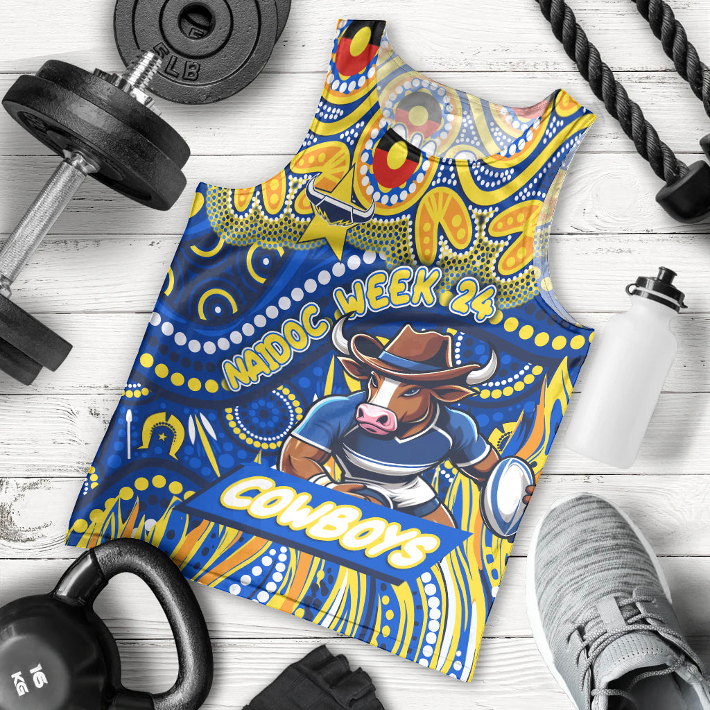 Custom Australia NAIDOC Week 2024 Men Tank Top Cowboys Mascot Keep The Fire Burning - Vibe Hoodie Shop