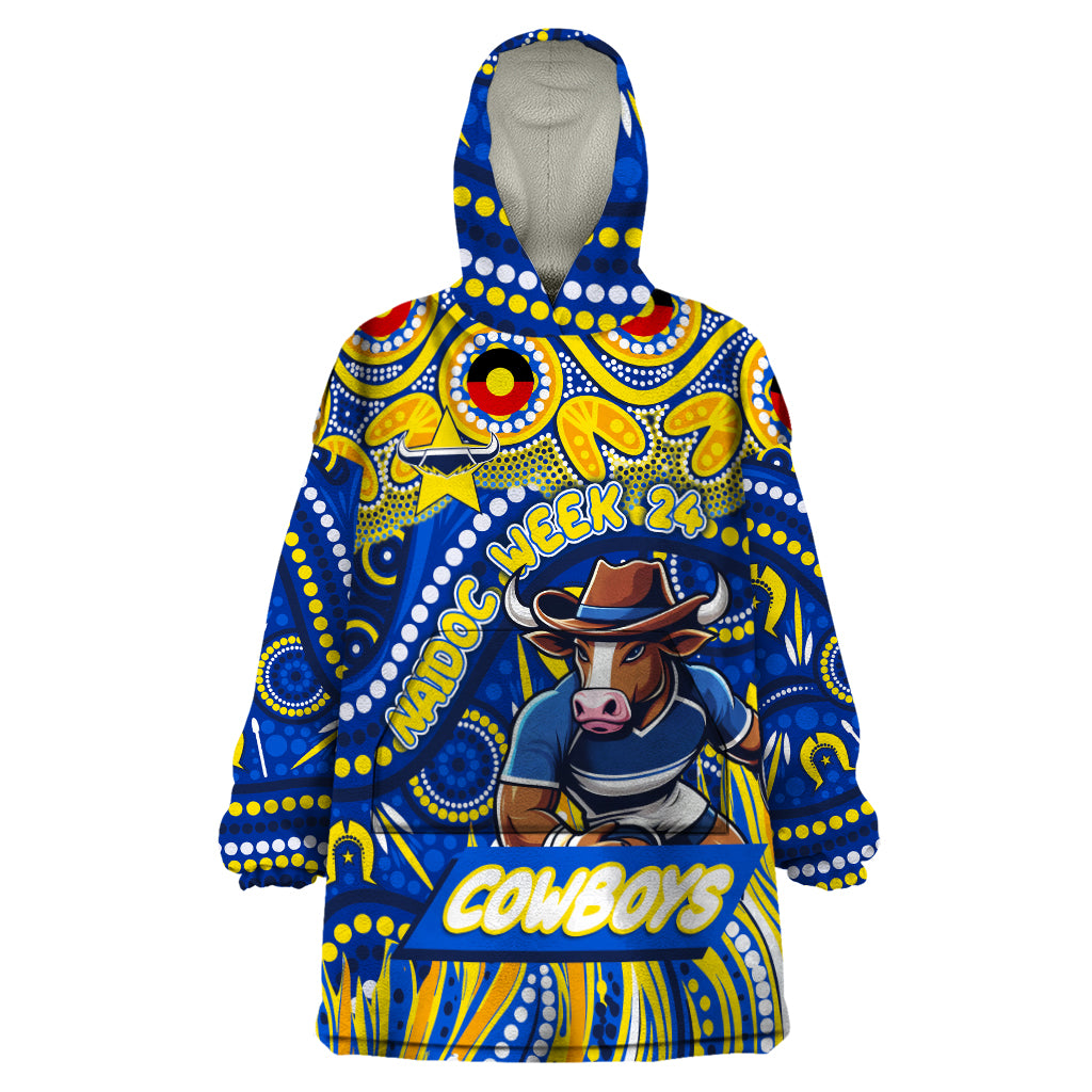 Custom Australia NAIDOC Week 2024 Wearable Blanket Hoodie Cowboys Mascot Keep The Fire Burning - Vibe Hoodie Shop