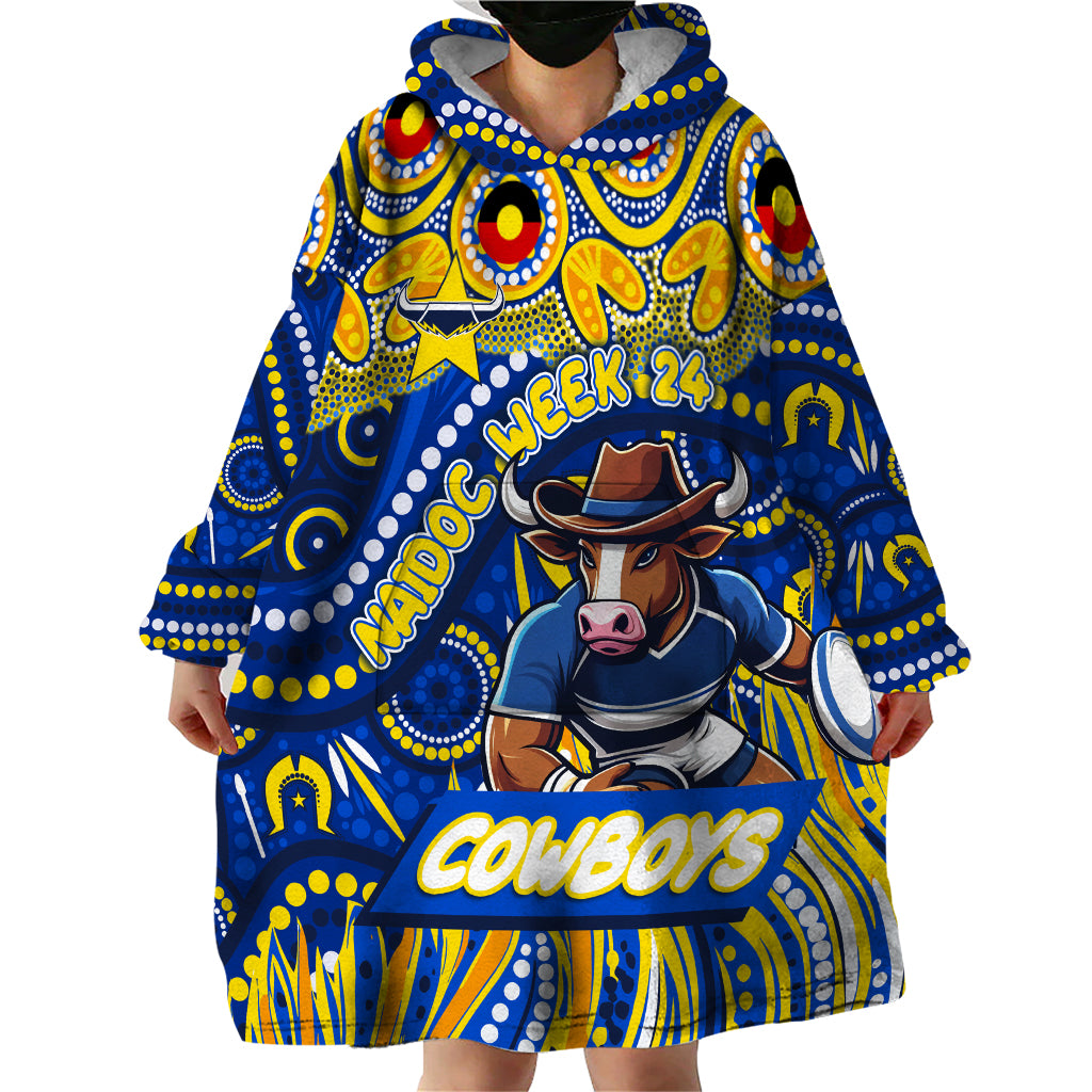 Custom Australia NAIDOC Week 2024 Wearable Blanket Hoodie Cowboys Mascot Keep The Fire Burning - Vibe Hoodie Shop