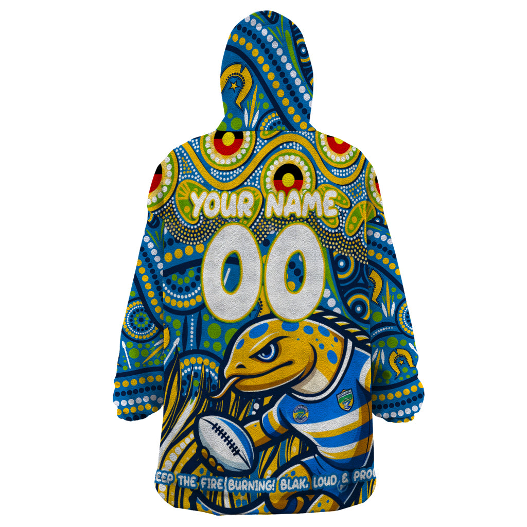 Custom Australia NAIDOC Week 2024 Wearable Blanket Hoodie Parramatta Eels Mascot Keep The Fire Burning - Vibe Hoodie Shop