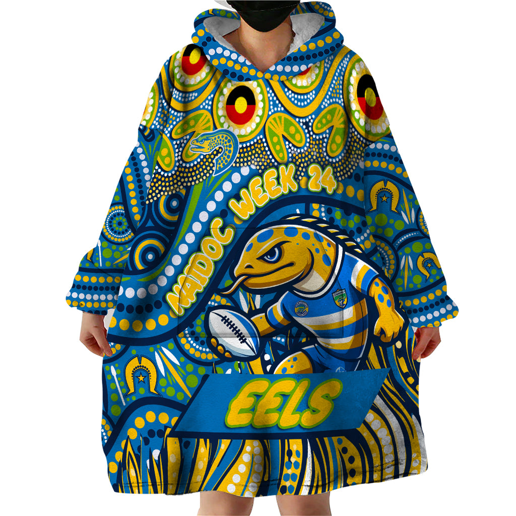 Custom Australia NAIDOC Week 2024 Wearable Blanket Hoodie Parramatta Eels Mascot Keep The Fire Burning - Vibe Hoodie Shop