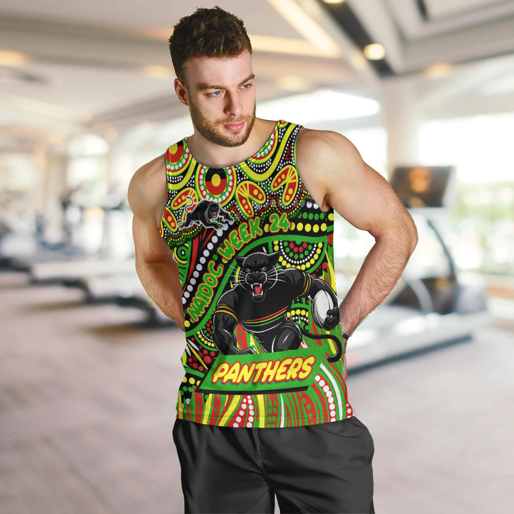 Custom Australia NAIDOC Week 2024 Men Tank Top Penrith Panthers Mascot Keep The Fire Burning - Vibe Hoodie Shop