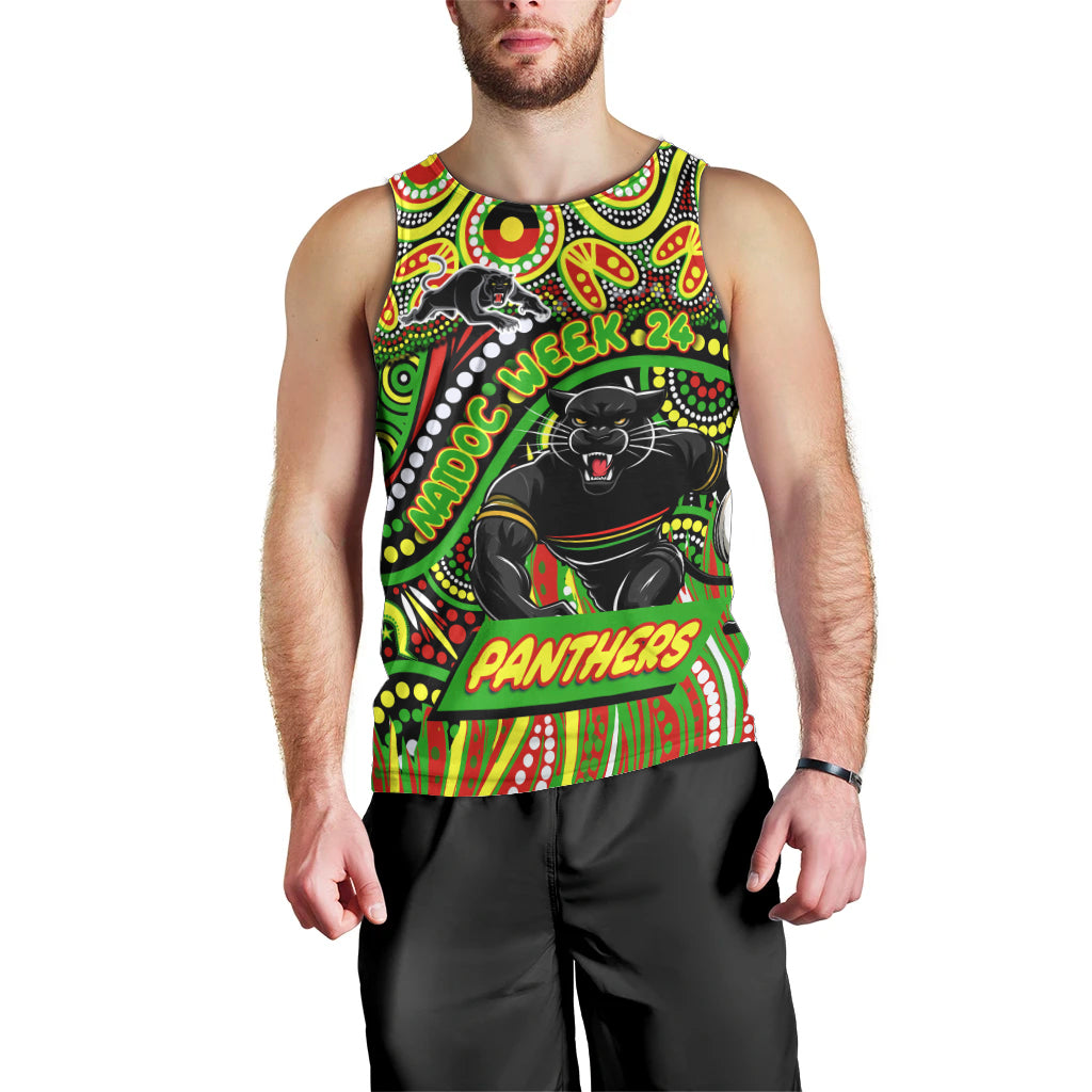 Custom Australia NAIDOC Week 2024 Men Tank Top Penrith Panthers Mascot Keep The Fire Burning - Vibe Hoodie Shop