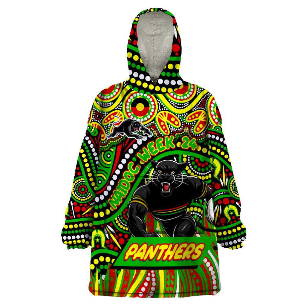 Custom Australia NAIDOC Week 2024 Wearable Blanket Hoodie Penrith Panthers Mascot Keep The Fire Burning - Vibe Hoodie Shop