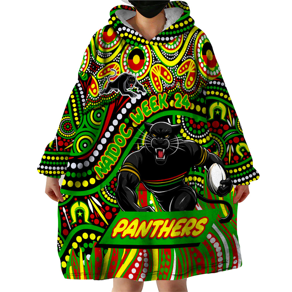 Custom Australia NAIDOC Week 2024 Wearable Blanket Hoodie Penrith Panthers Mascot Keep The Fire Burning - Vibe Hoodie Shop