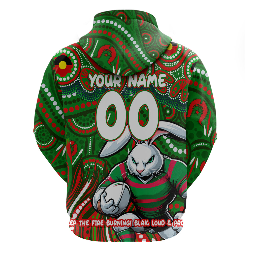 Custom Australia NAIDOC Week 2024 Hoodie Rabbitohs Mascot Keep The Fire Burning - Vibe Hoodie Shop