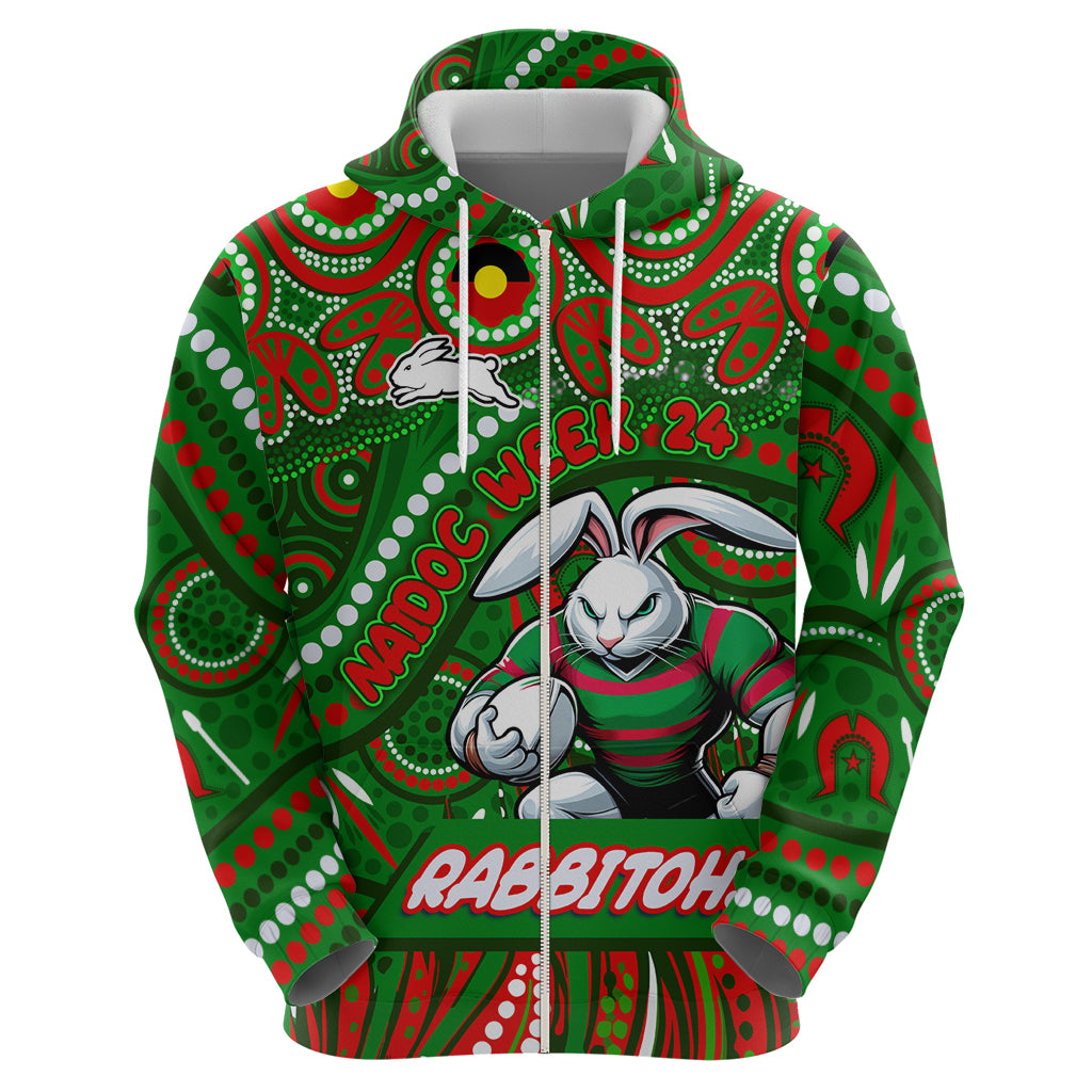 Custom Australia NAIDOC Week 2024 Hoodie Rabbitohs Mascot Keep The Fire Burning - Vibe Hoodie Shop
