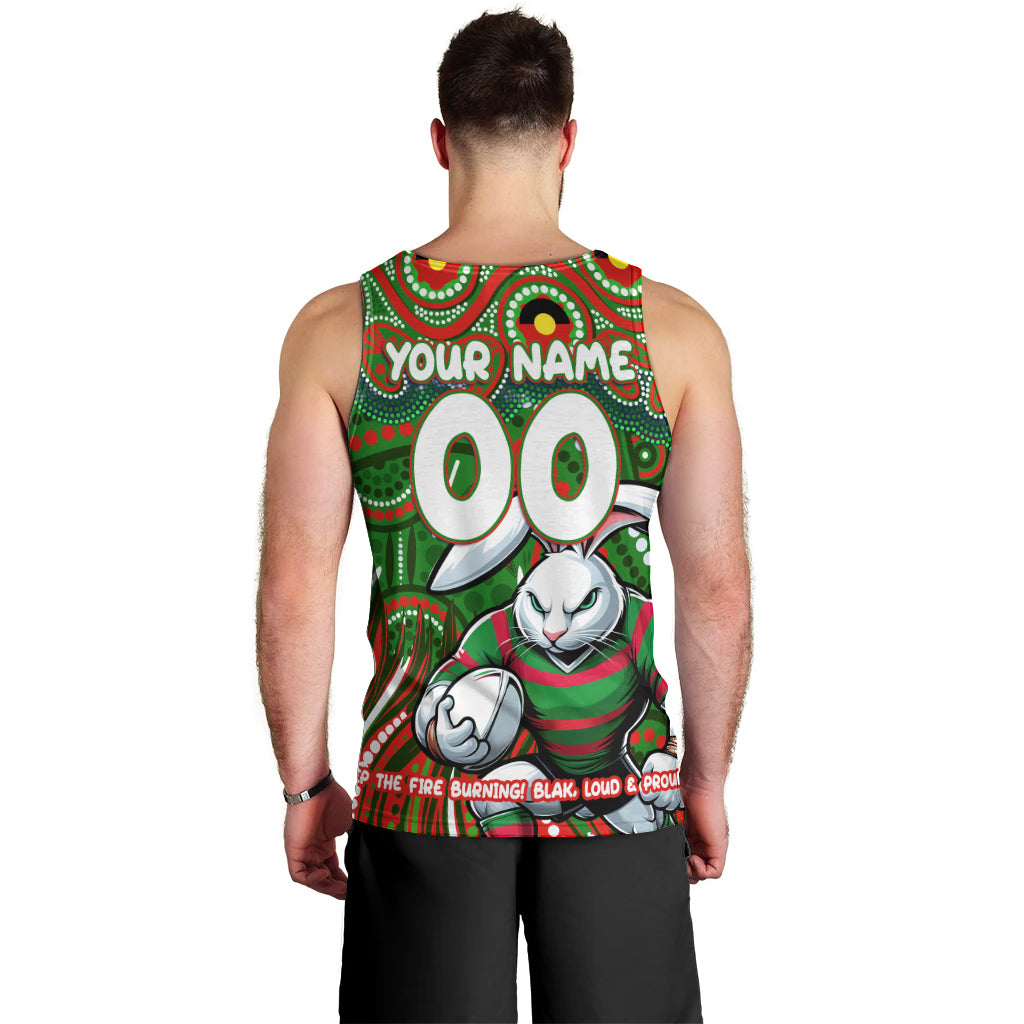 Custom Australia NAIDOC Week 2024 Men Tank Top Rabbitohs Mascot Keep The Fire Burning - Vibe Hoodie Shop