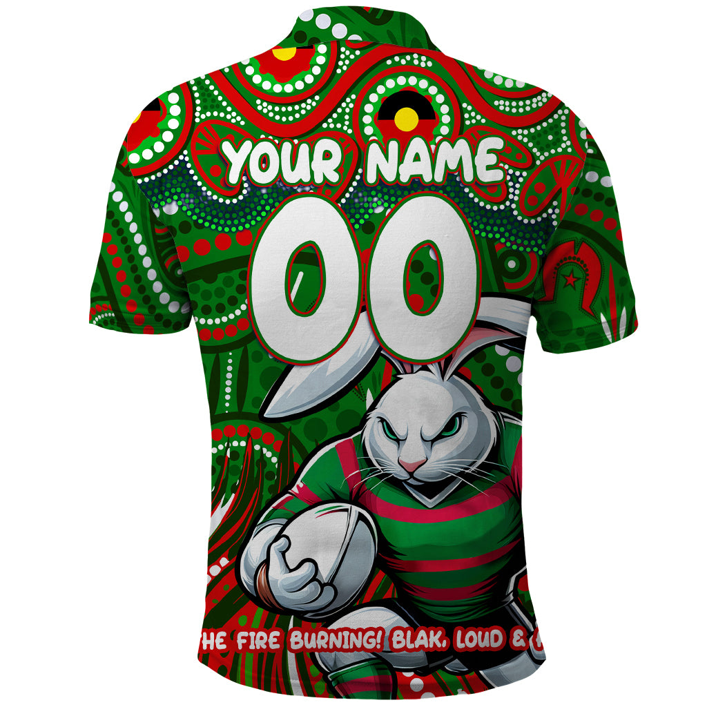 Custom Australia NAIDOC Week 2024 Polo Shirt Rabbitohs Mascot Keep The Fire Burning - Vibe Hoodie Shop