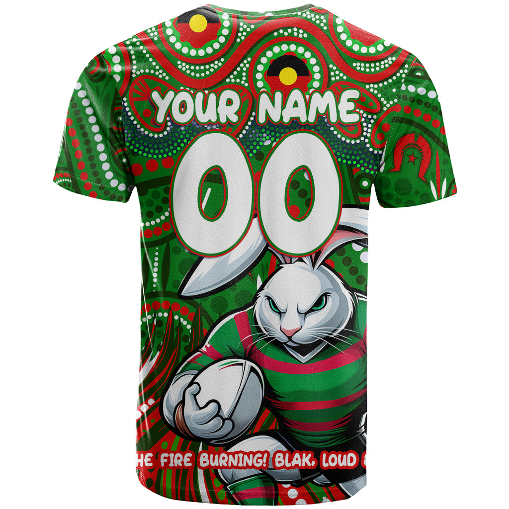 Custom Australia NAIDOC Week 2024 T Shirt Rabbitohs Mascot Keep The Fire Burning - Vibe Hoodie Shop