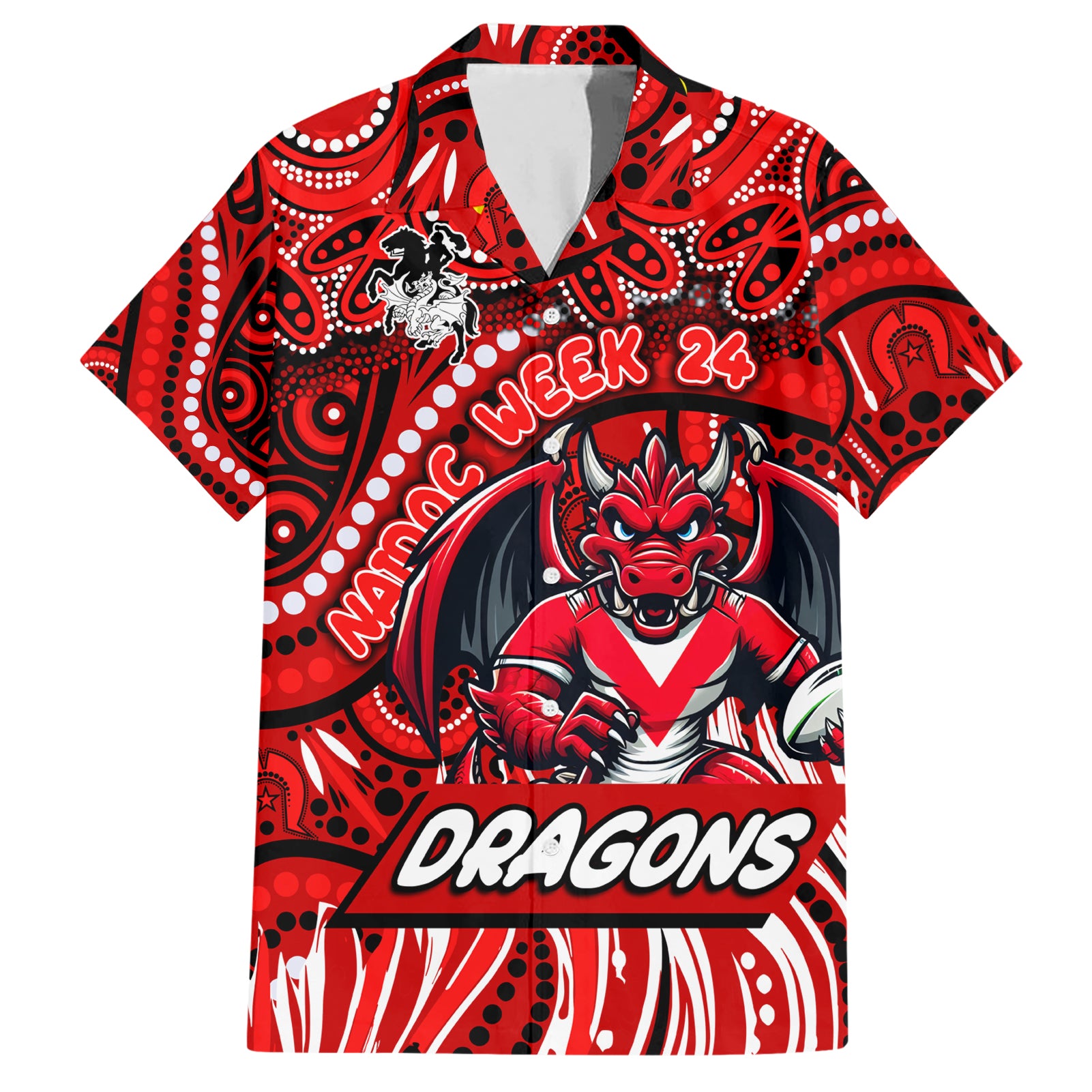 Custom Australia NAIDOC Week 2024 Hawaiian Shirt Dragons Mascot Keep The Fire Burning - Vibe Hoodie Shop