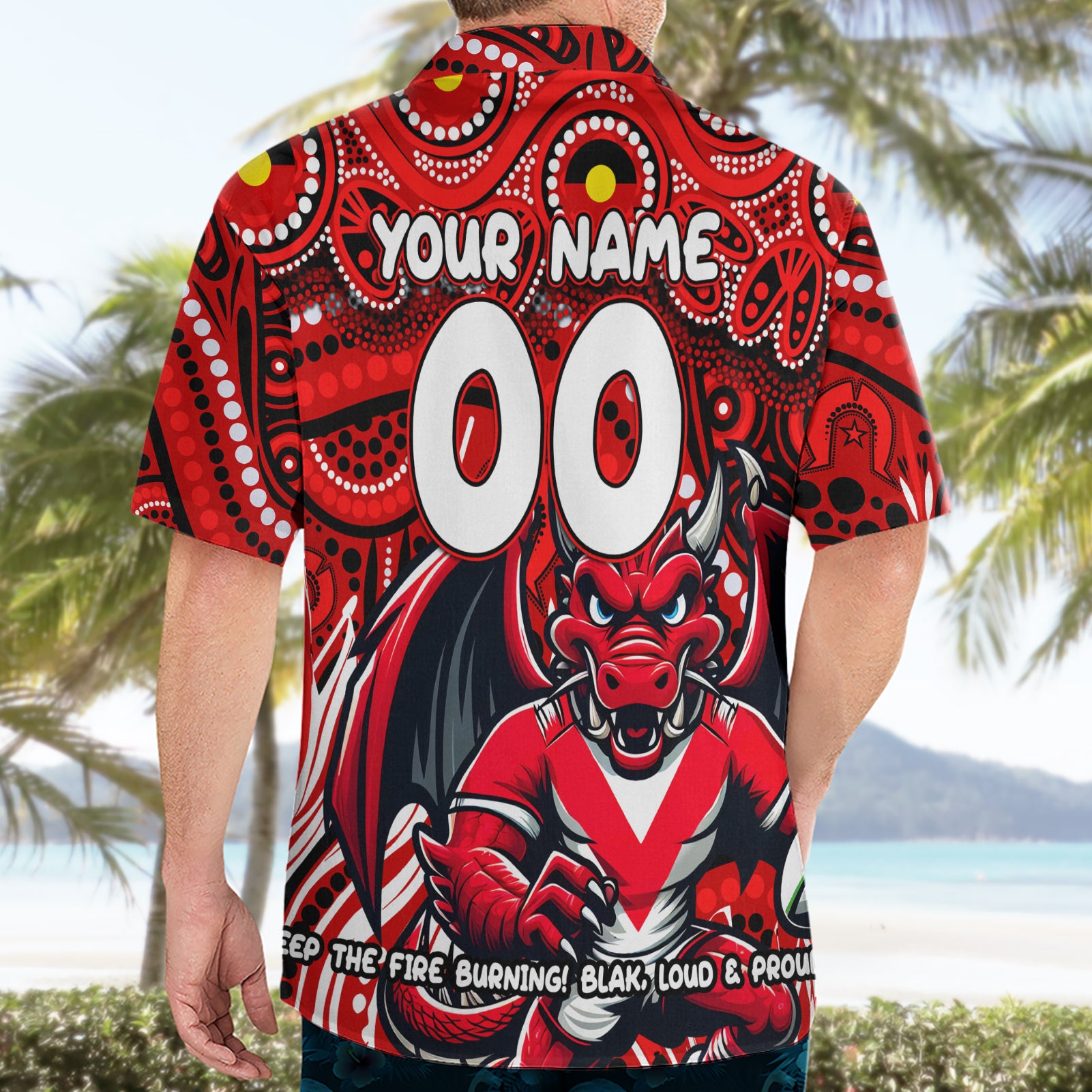 Custom Australia NAIDOC Week 2024 Hawaiian Shirt Dragons Mascot Keep The Fire Burning - Vibe Hoodie Shop