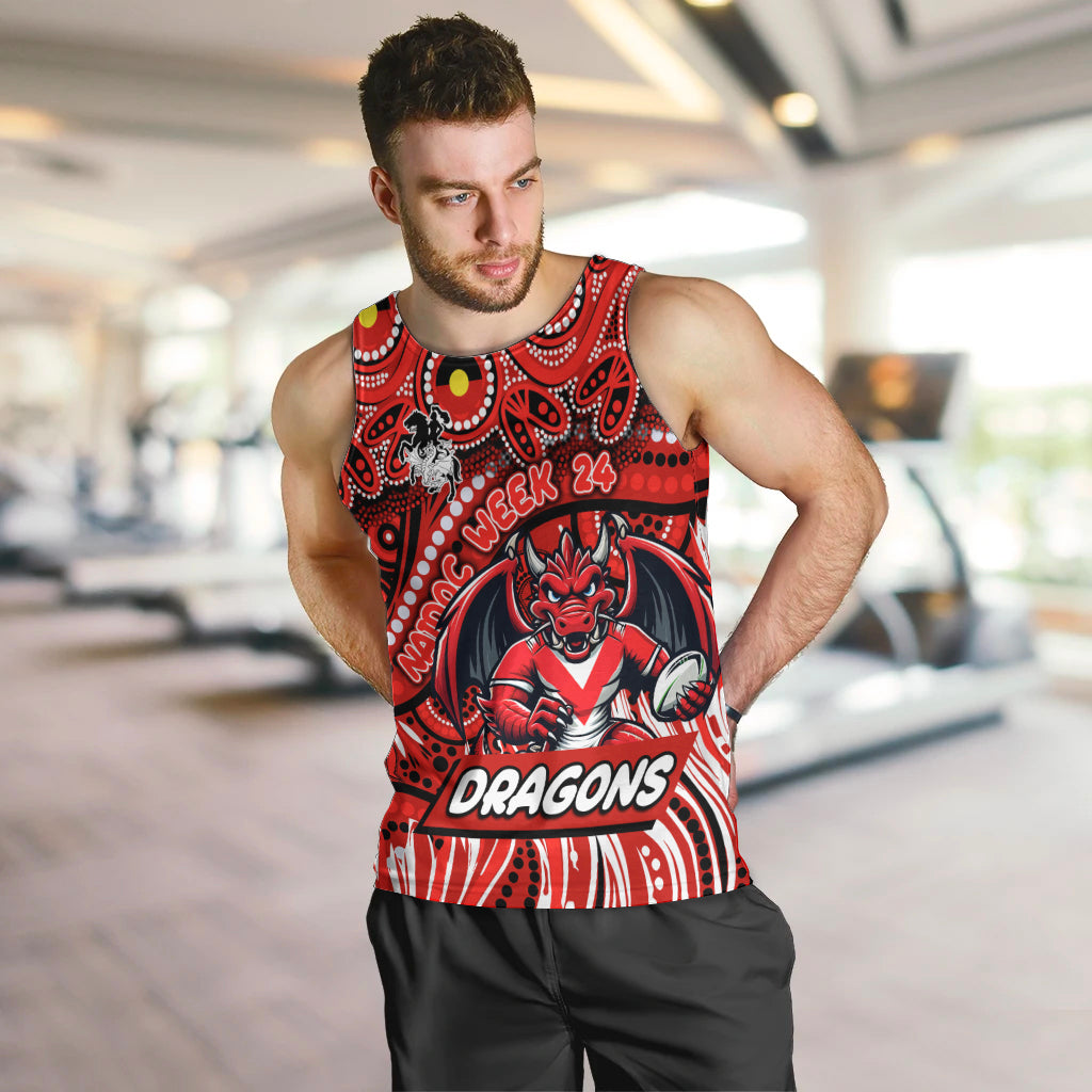 Custom Australia NAIDOC Week 2024 Men Tank Top Dragons Mascot Keep The Fire Burning - Vibe Hoodie Shop