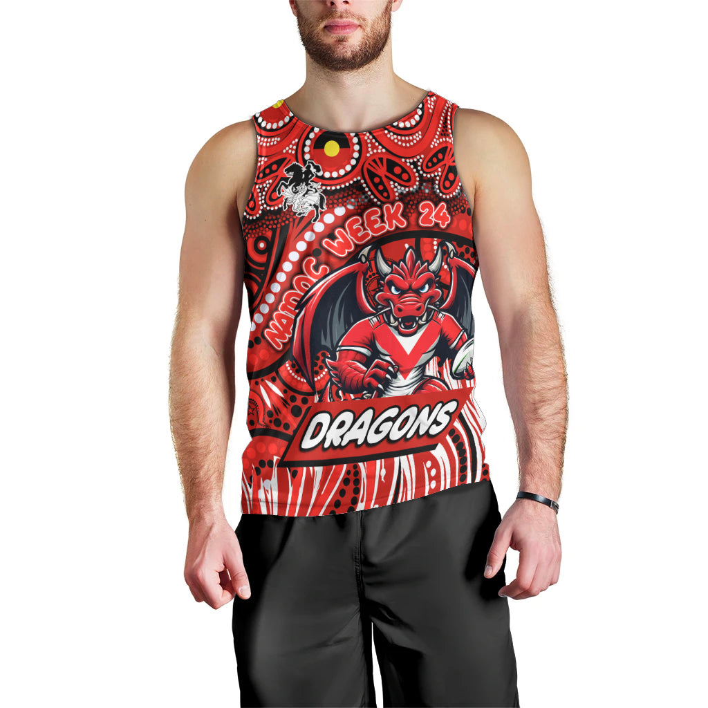 Custom Australia NAIDOC Week 2024 Men Tank Top Dragons Mascot Keep The Fire Burning - Vibe Hoodie Shop