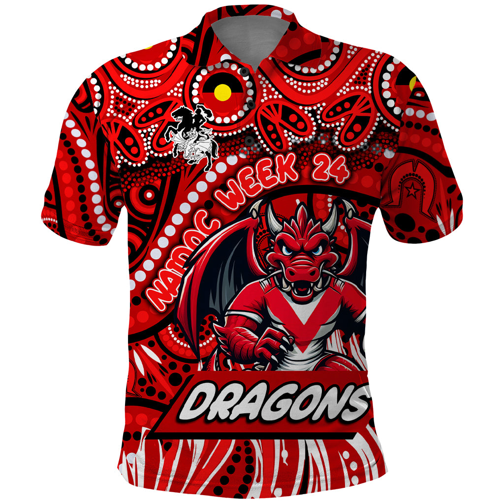 Custom Australia NAIDOC Week 2024 Polo Shirt Dragons Mascot Keep The Fire Burning - Vibe Hoodie Shop