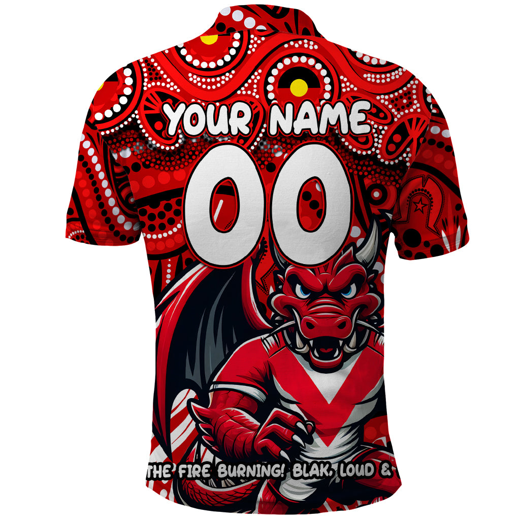 Custom Australia NAIDOC Week 2024 Polo Shirt Dragons Mascot Keep The Fire Burning - Vibe Hoodie Shop