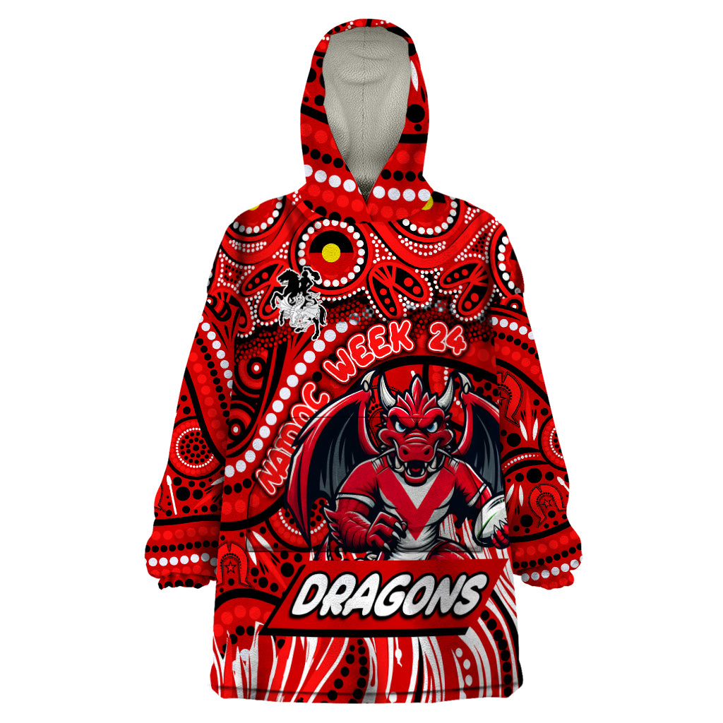 Custom Australia NAIDOC Week 2024 Wearable Blanket Hoodie Dragons Mascot Keep The Fire Burning - Vibe Hoodie Shop