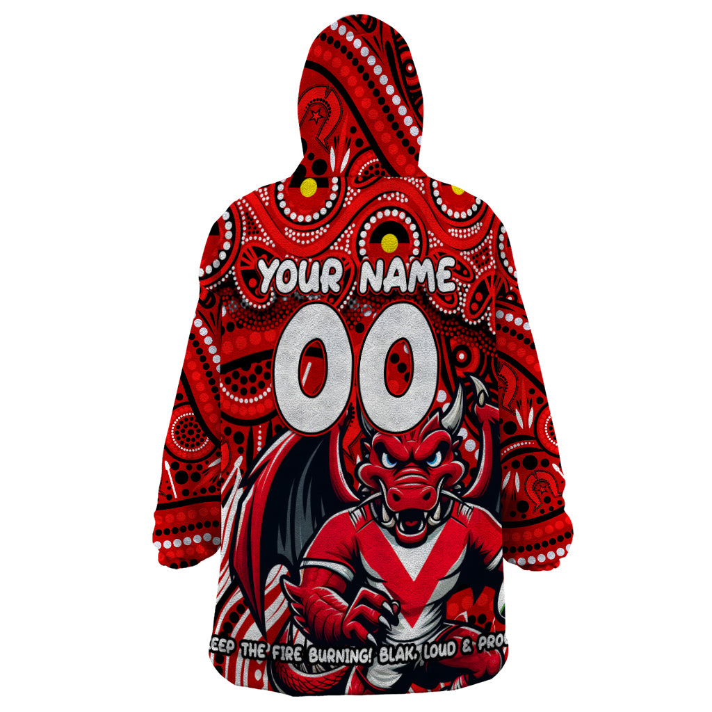 Custom Australia NAIDOC Week 2024 Wearable Blanket Hoodie Dragons Mascot Keep The Fire Burning - Vibe Hoodie Shop