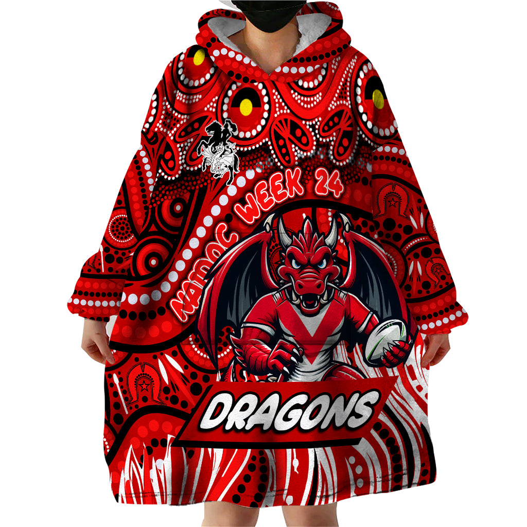 Custom Australia NAIDOC Week 2024 Wearable Blanket Hoodie Dragons Mascot Keep The Fire Burning - Vibe Hoodie Shop