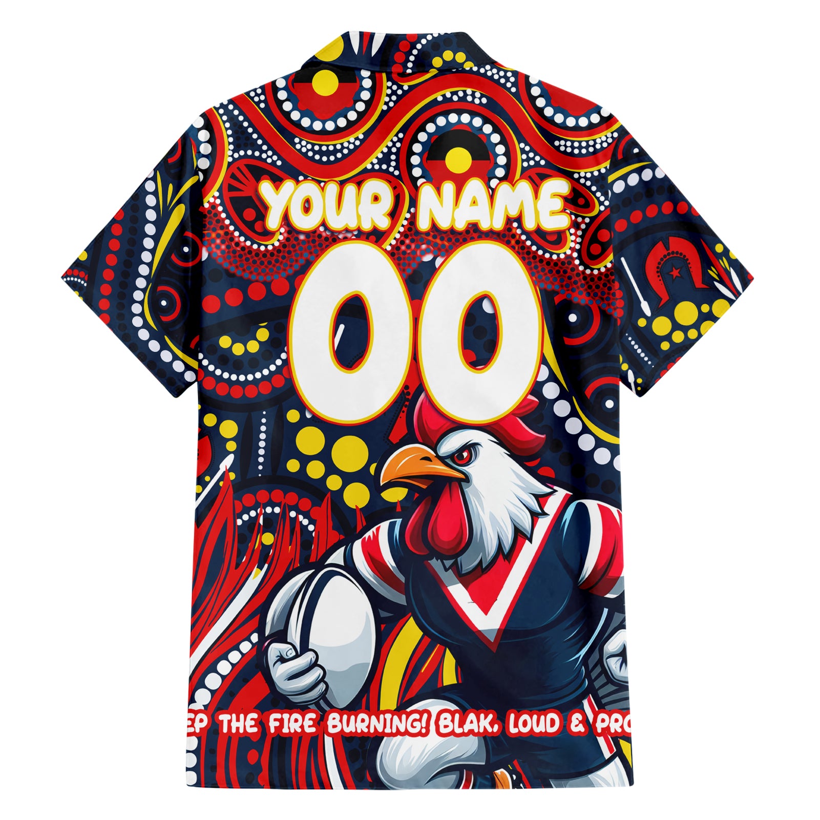 Custom Australia NAIDOC Week 2024 Hawaiian Shirt Sydney Roosters Mascot Keep The Fire Burning - Vibe Hoodie Shop