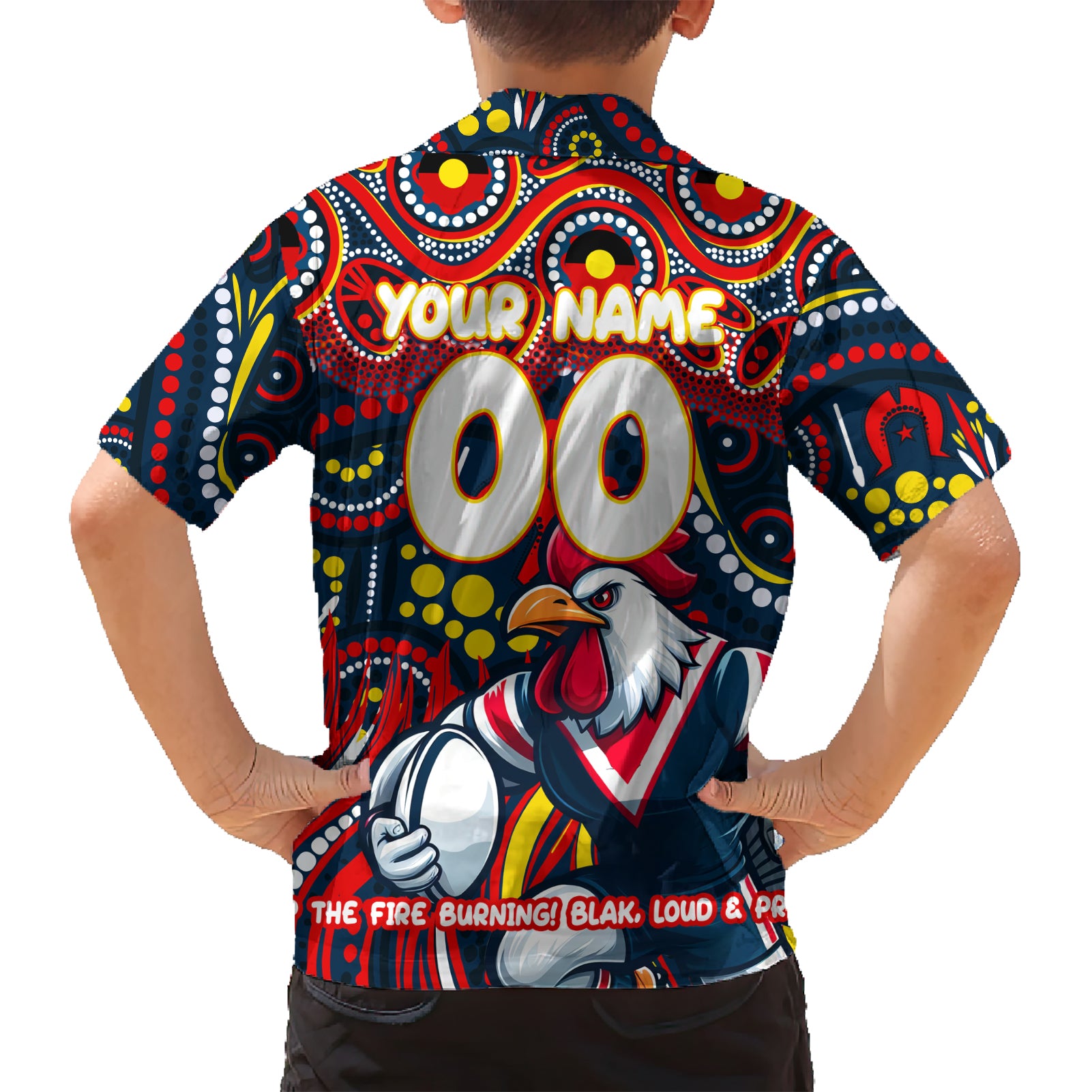 Custom Australia NAIDOC Week 2024 Hawaiian Shirt Sydney Roosters Mascot Keep The Fire Burning - Vibe Hoodie Shop