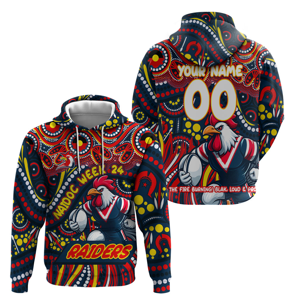 Custom Australia NAIDOC Week 2024 Hoodie Sydney Roosters Mascot Keep The Fire Burning - Vibe Hoodie Shop