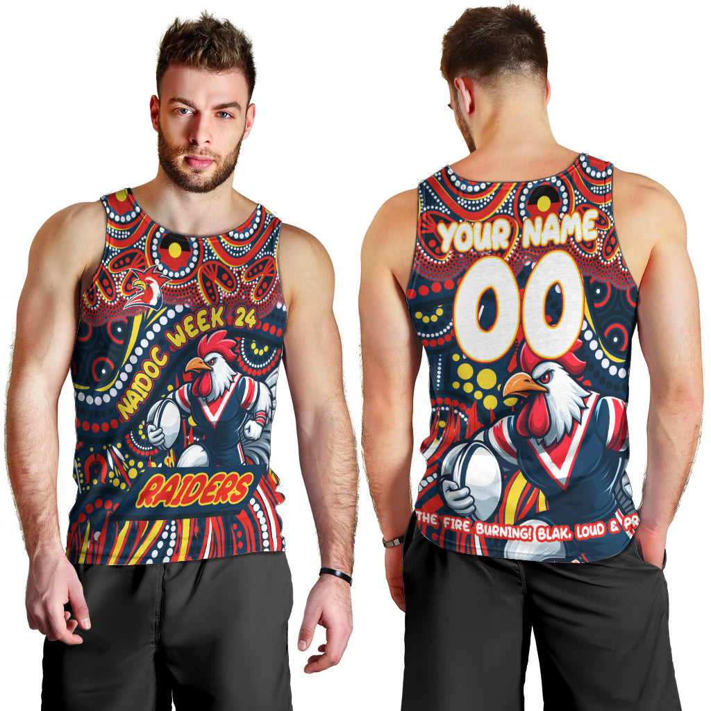 Custom Australia NAIDOC Week 2024 Men Tank Top Sydney Roosters Mascot Keep The Fire Burning - Vibe Hoodie Shop