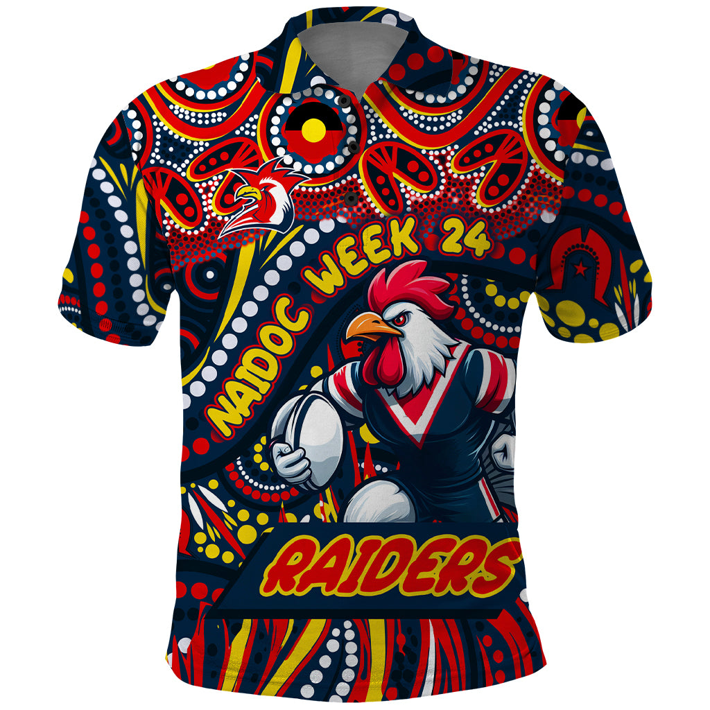 Custom Australia NAIDOC Week 2024 Polo Shirt Sydney Roosters Mascot Keep The Fire Burning - Vibe Hoodie Shop