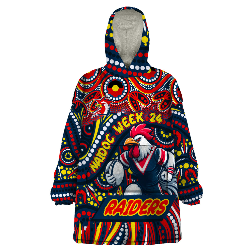 Custom Australia NAIDOC Week 2024 Wearable Blanket Hoodie Sydney Roosters Mascot Keep The Fire Burning - Vibe Hoodie Shop