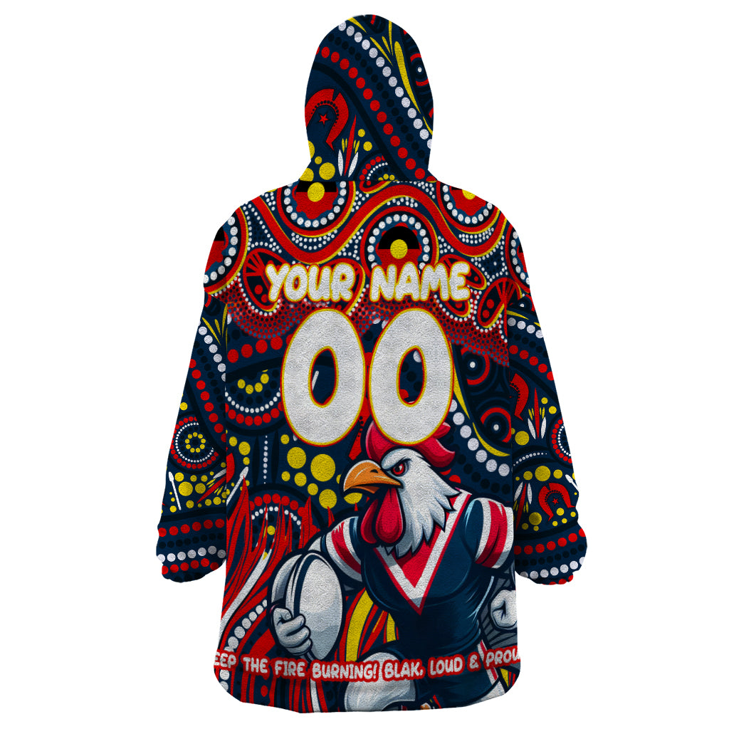 Custom Australia NAIDOC Week 2024 Wearable Blanket Hoodie Sydney Roosters Mascot Keep The Fire Burning - Vibe Hoodie Shop