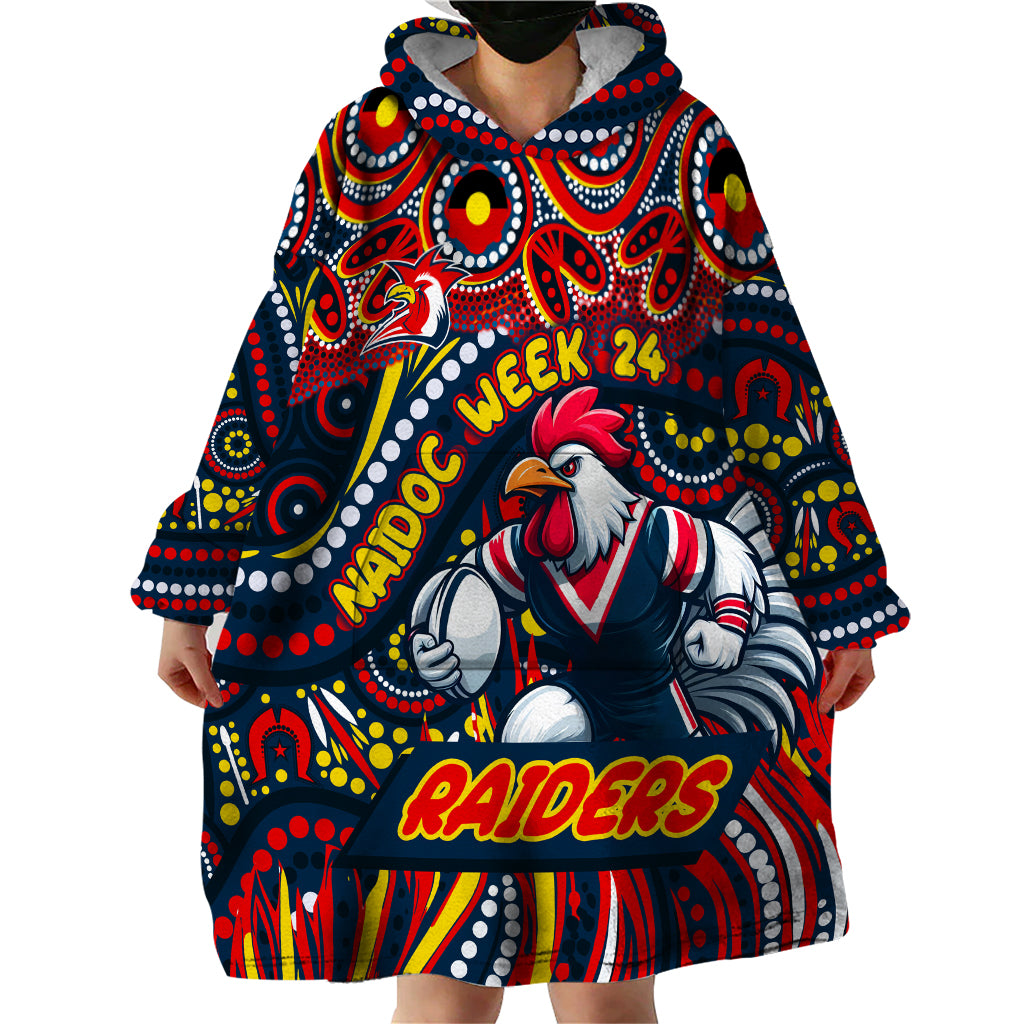 Custom Australia NAIDOC Week 2024 Wearable Blanket Hoodie Sydney Roosters Mascot Keep The Fire Burning - Vibe Hoodie Shop