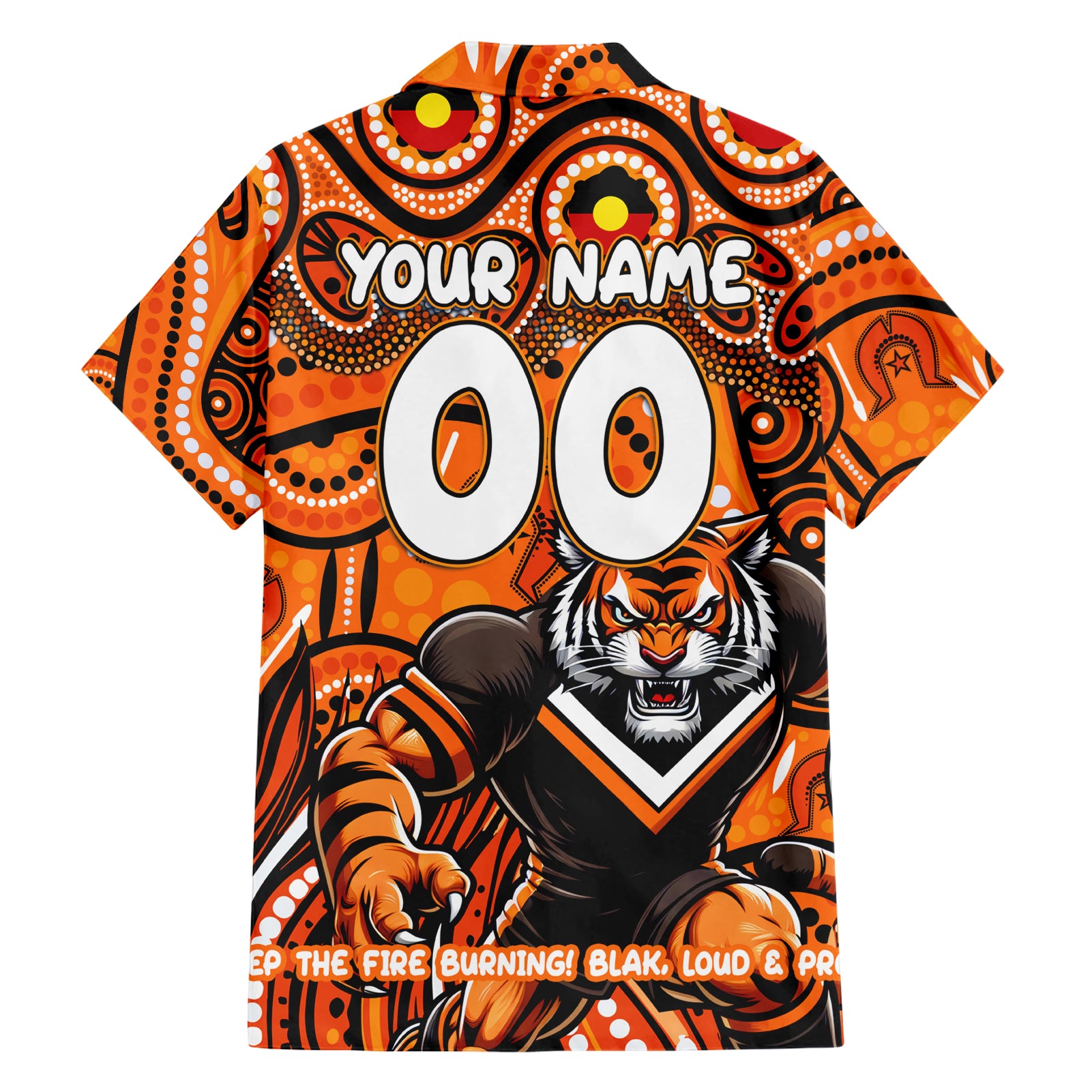 Custom Australia NAIDOC Week 2024 Hawaiian Shirt Wests Tigers Mascot Keep The Fire Burning - Vibe Hoodie Shop