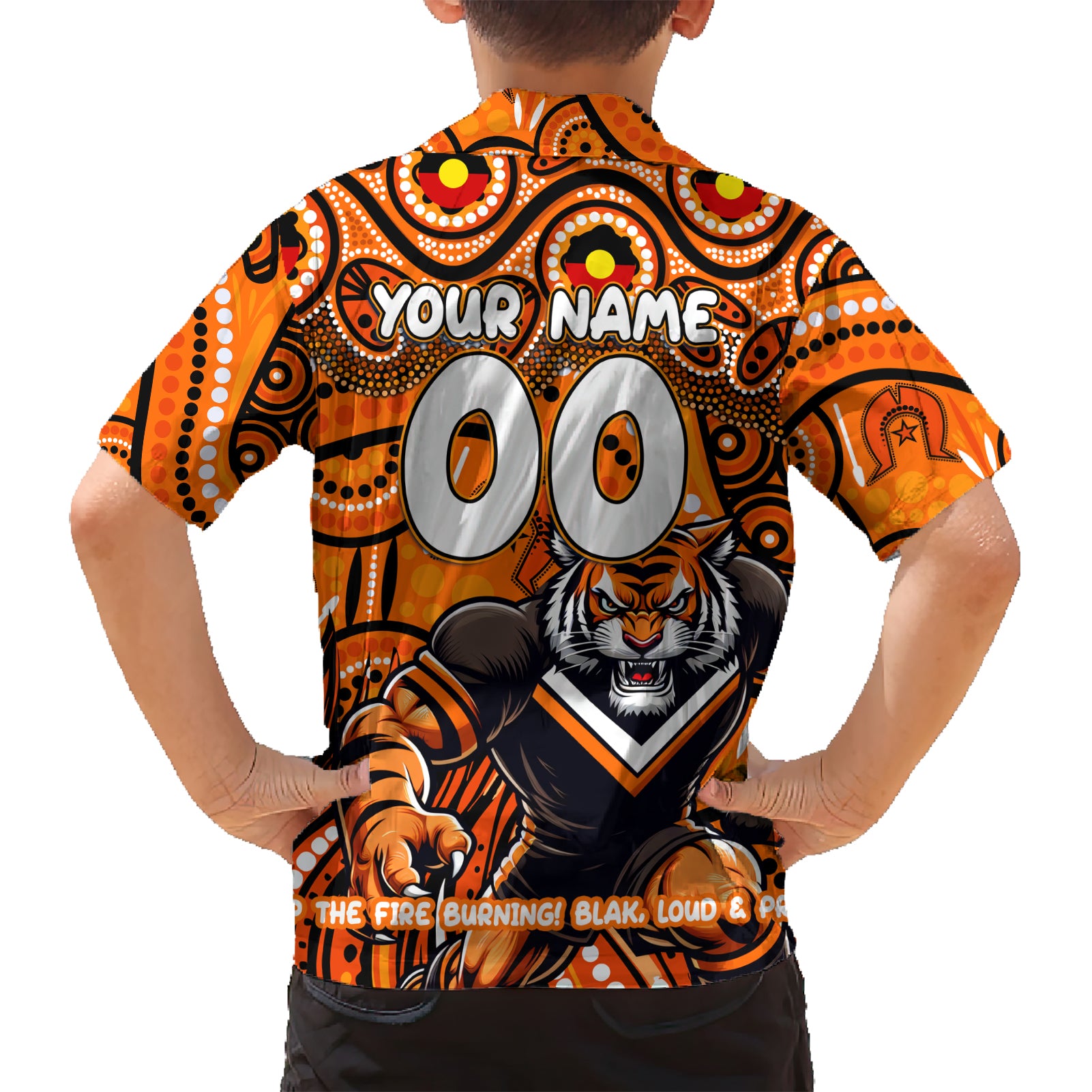 Custom Australia NAIDOC Week 2024 Hawaiian Shirt Wests Tigers Mascot Keep The Fire Burning - Vibe Hoodie Shop