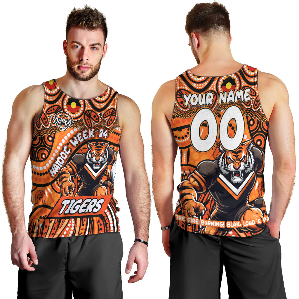 Custom Australia NAIDOC Week 2024 Men Tank Top Wests Tigers Mascot Keep The Fire Burning - Vibe Hoodie Shop