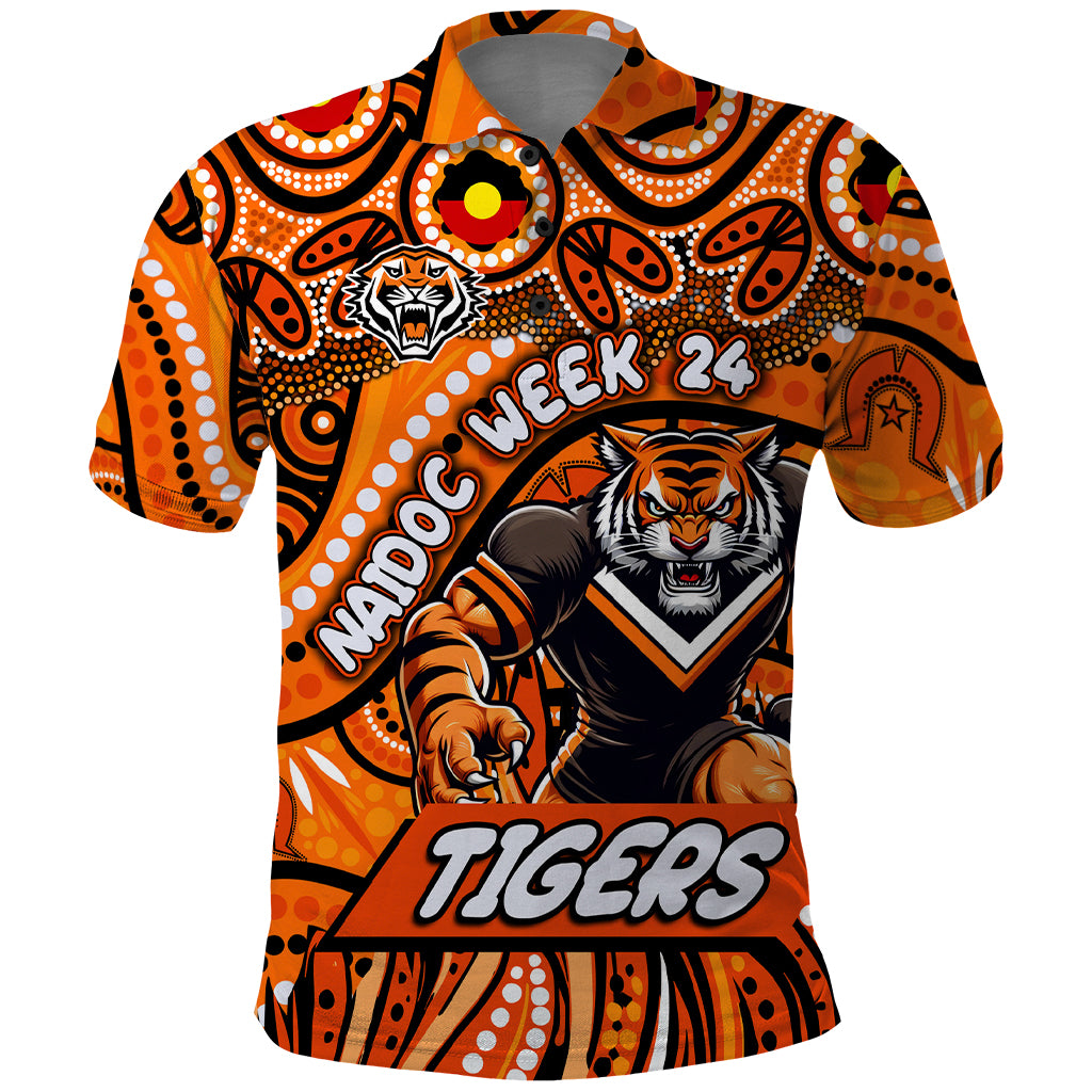 Custom Australia NAIDOC Week 2024 Polo Shirt Wests Tigers Mascot Keep The Fire Burning - Vibe Hoodie Shop