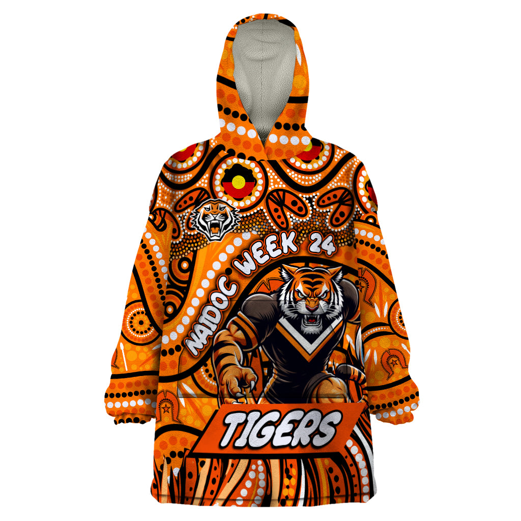 Custom Australia NAIDOC Week 2024 Wearable Blanket Hoodie Wests Tigers Mascot Keep The Fire Burning - Vibe Hoodie Shop