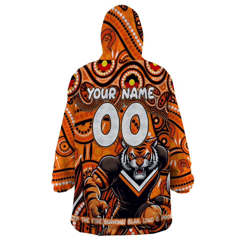 Custom Australia NAIDOC Week 2024 Wearable Blanket Hoodie Wests Tigers Mascot Keep The Fire Burning - Vibe Hoodie Shop