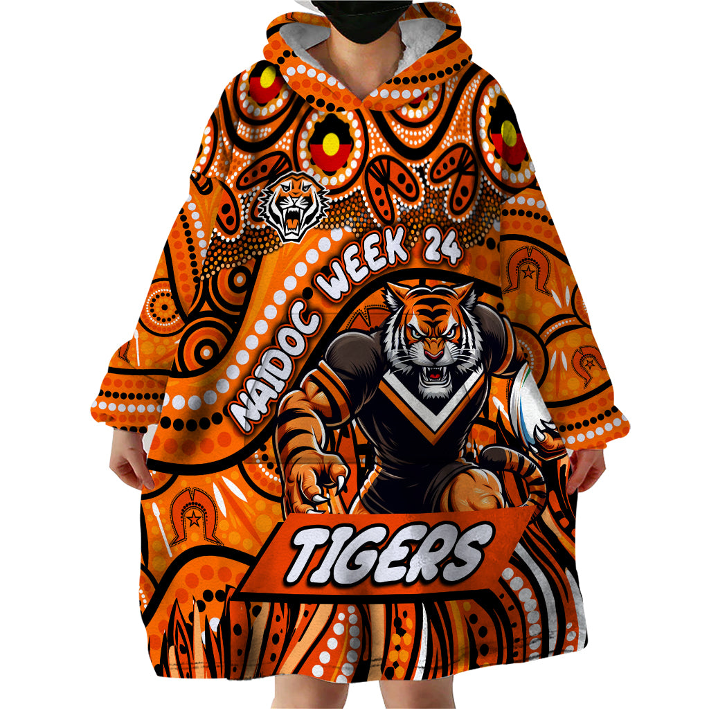 Custom Australia NAIDOC Week 2024 Wearable Blanket Hoodie Wests Tigers Mascot Keep The Fire Burning - Vibe Hoodie Shop