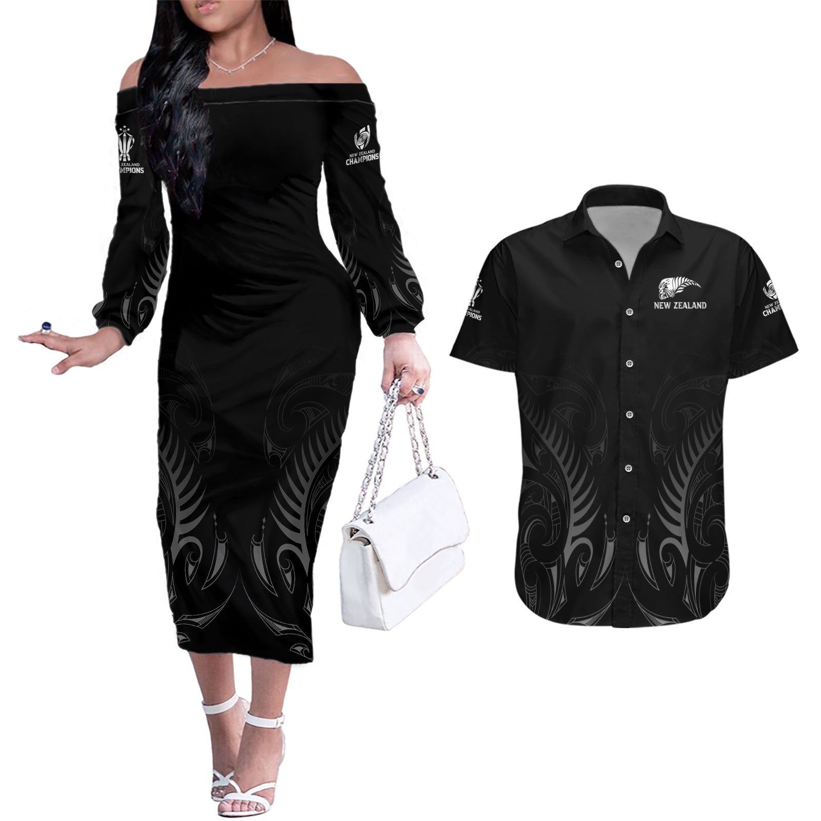 new-zealand-couples-matching-off-the-shoulder-long-sleeve-dress-and-hawaiian-shirt-rugby-2023-champions-black