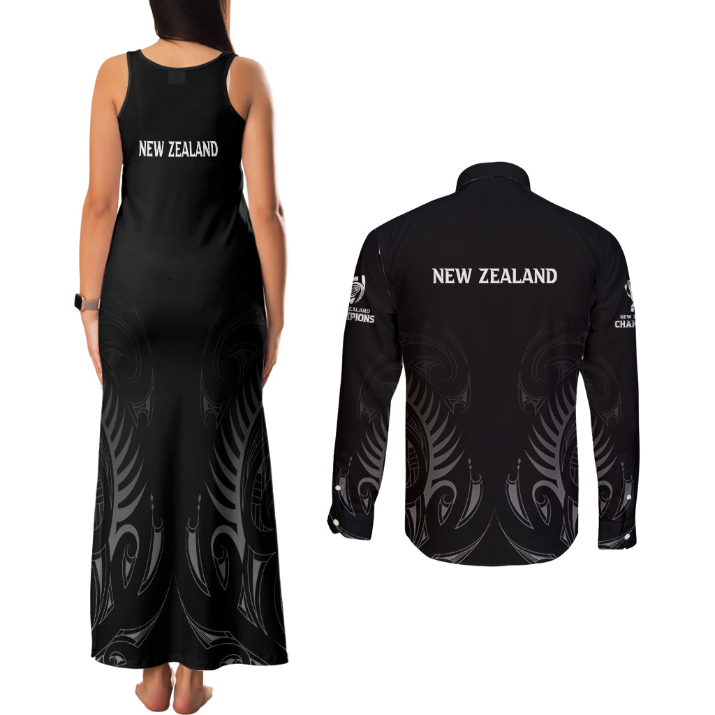 new-zealand-couples-matching-tank-maxi-dress-and-long-sleeve-button-shirt-rugby-2023-champions-black
