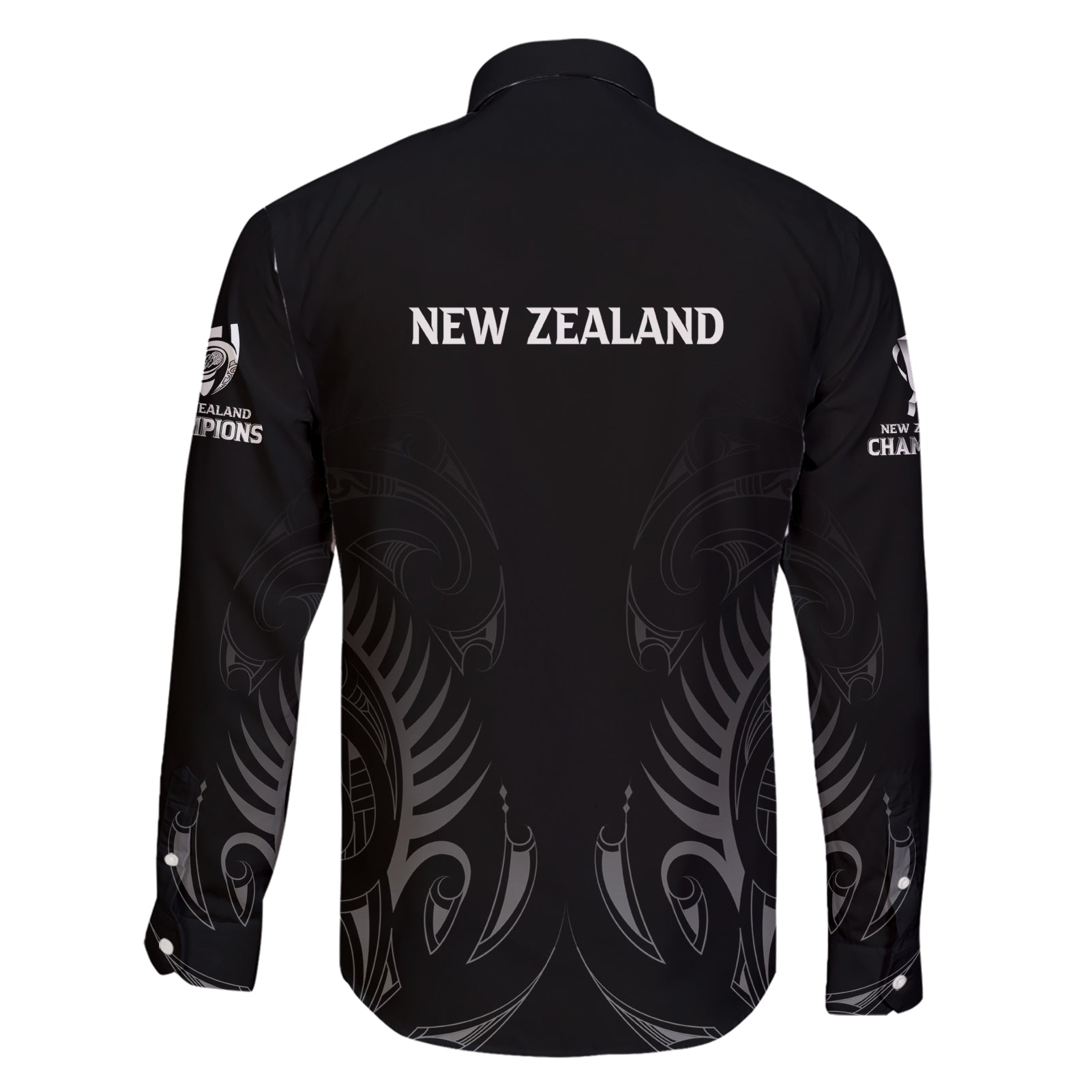 new-zealand-family-matching-short-sleeve-bodycon-dress-and-hawaiian-shirt-rugby-2023-champions-black
