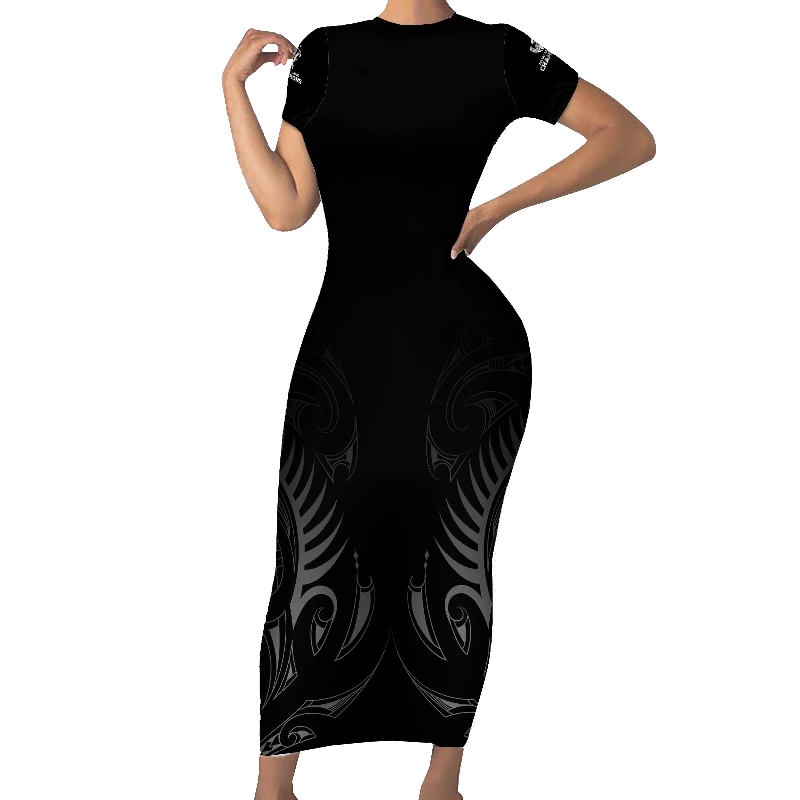 new-zealand-family-matching-short-sleeve-bodycon-dress-and-hawaiian-shirt-rugby-2023-champions-black