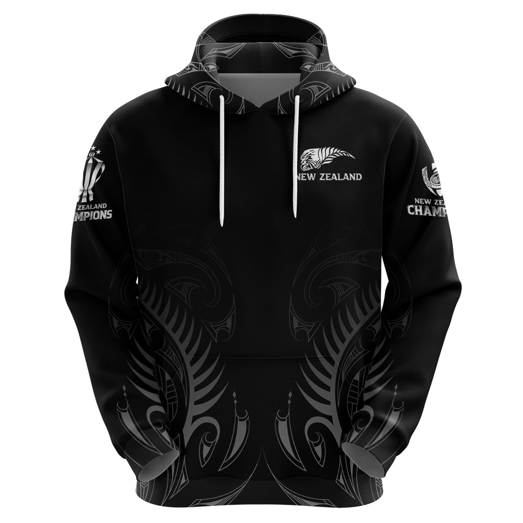 New Zealand Hoodie Rugby 2023 Champions Black - Vibe Hoodie Shop