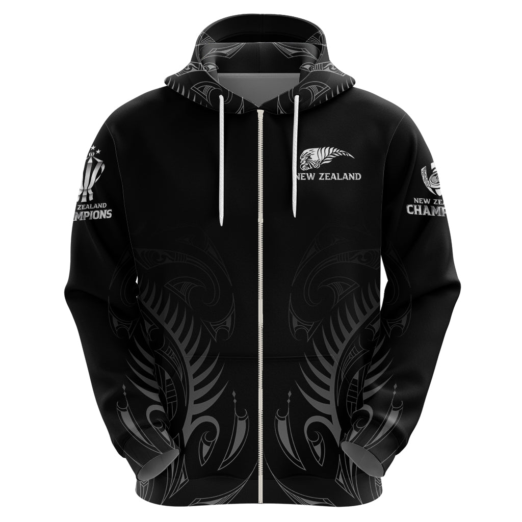 New Zealand Hoodie Rugby 2023 Champions Black - Vibe Hoodie Shop