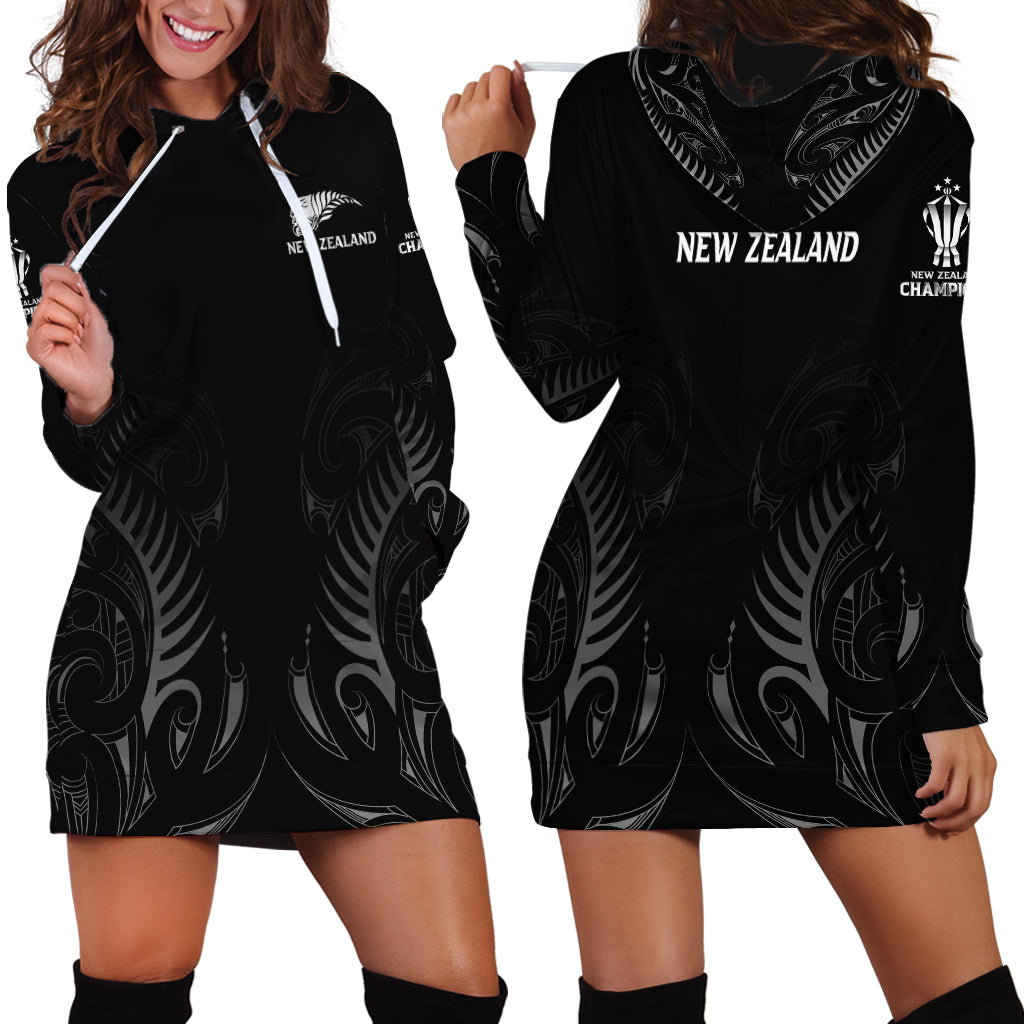 New Zealand Hoodie Dress Rugby 2023 Champions Black - Vibe Hoodie Shop