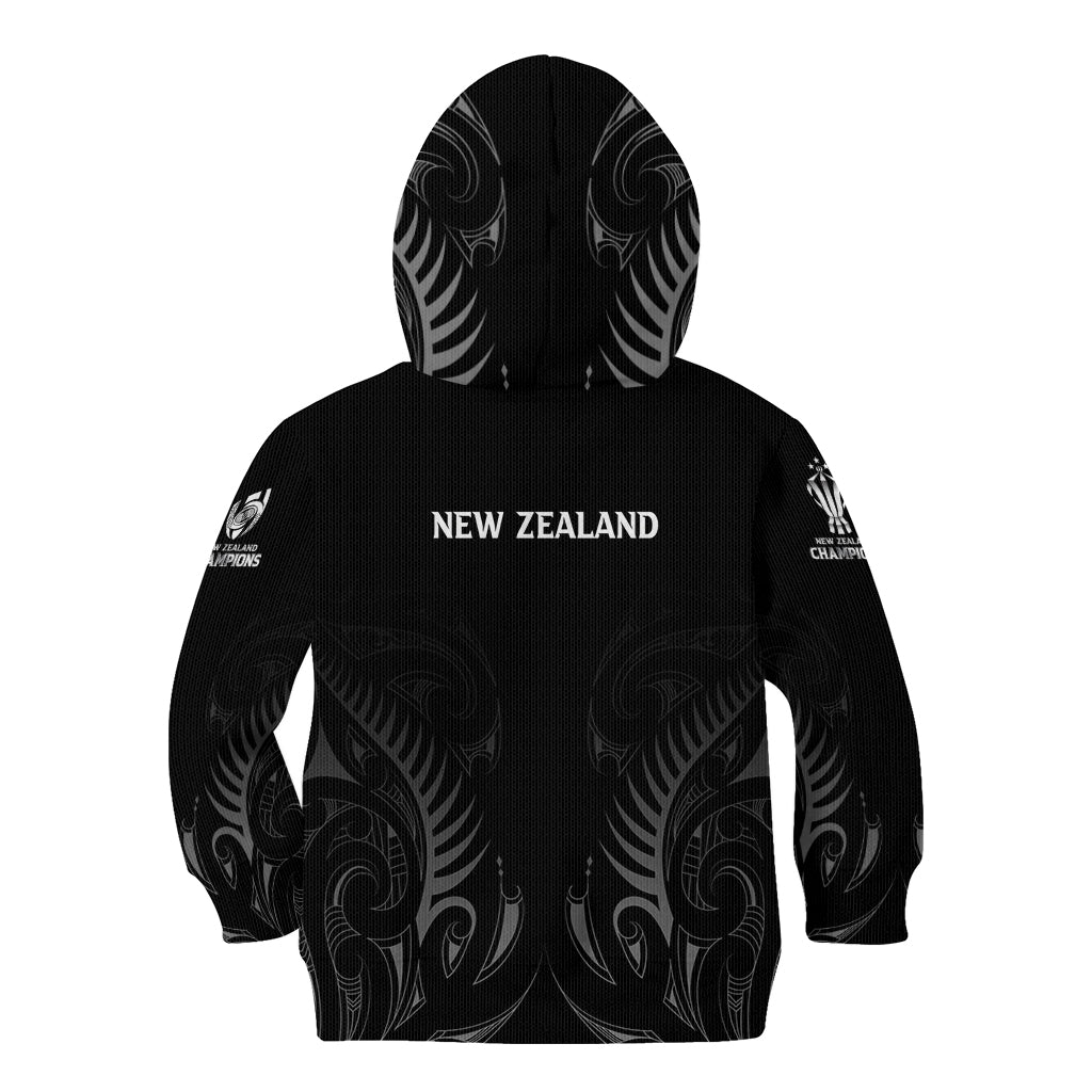 New Zealand Kid Hoodie Rugby 2023 Champions Black - Vibe Hoodie Shop