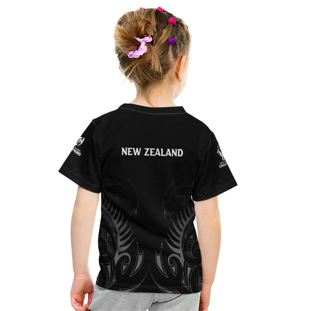 New Zealand Kid T Shirt Rugby 2023 Champions Black - Vibe Hoodie Shop