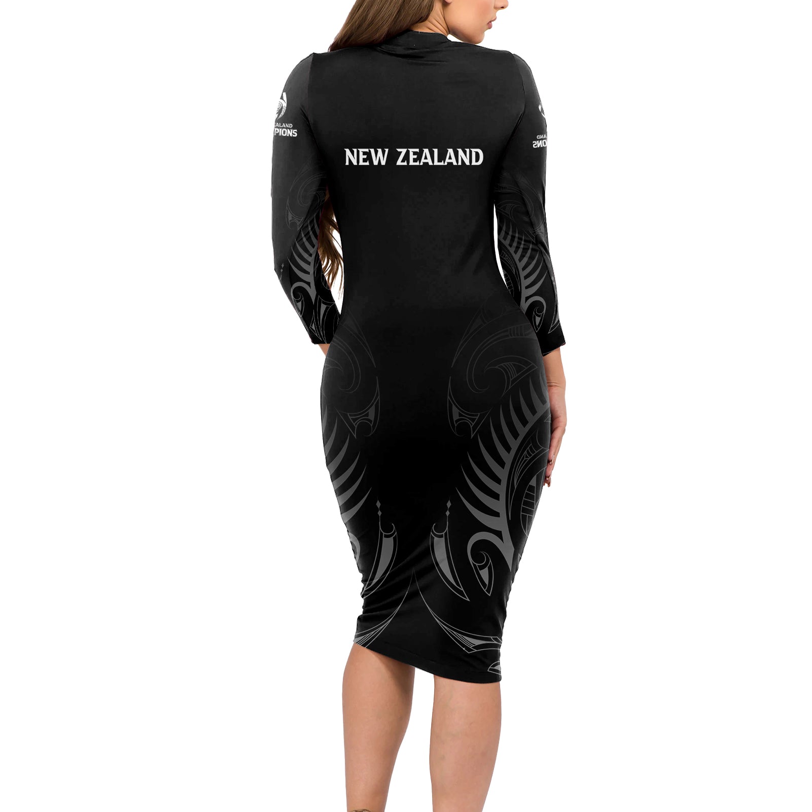 new-zealand-long-sleeve-bodycon-dress-rugby-2023-champions-black