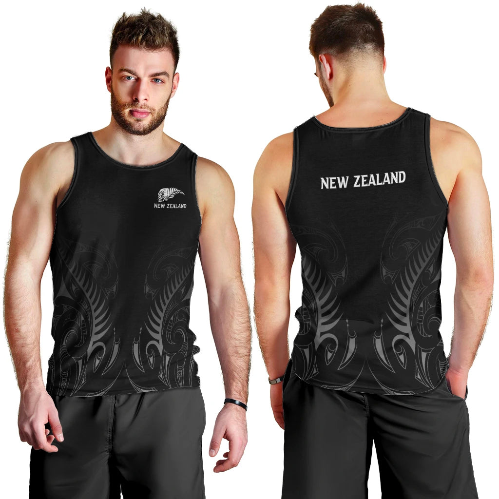 New Zealand Men Tank Top Rugby 2023 Champions Black - Vibe Hoodie Shop