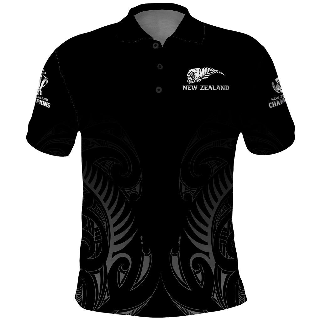 New Zealand Polo Shirt Rugby 2023 Champions Black - Vibe Hoodie Shop